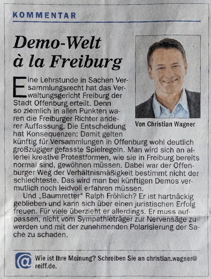 Read more about the article Der Untergang der vielfältigen Offenbuger Demo-Kultur (aus Sicht des OT)