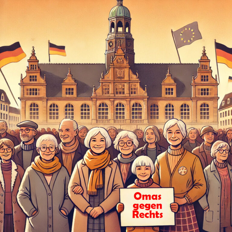 Mehr über den Artikel erfahren Omas gegen Rechts – Mahnwache für die Demokratie – Schweigend ein Zeichen setzen