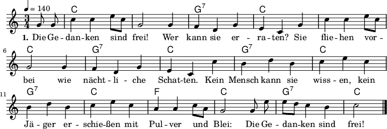 Mehr über den Artikel erfahren Die Gedanken sind frei – Ein altes Lied, das heute lauter denn je klingt
