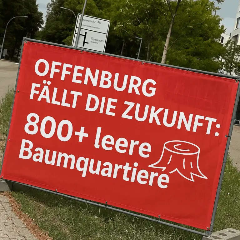 Mehr über den Artikel erfahren Zwischen Anspruch und Wirklichkeit: 45 Bäume für Offenburg?
