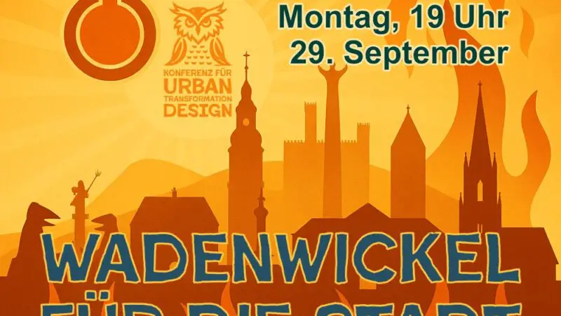 Wadenwickel für die Stadt - Unsere Erde hat Fieber. Dr. Vera Dreher. Veranstaltungsplakat