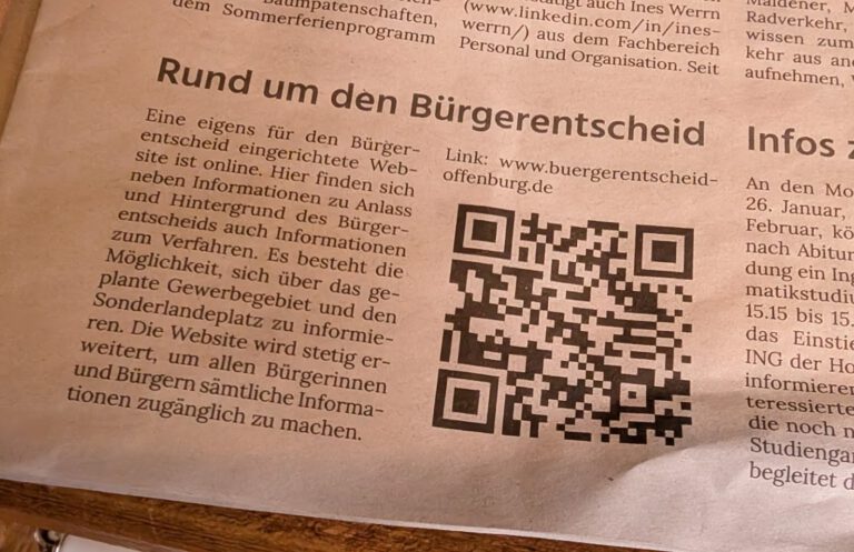 Mehr über den Artikel erfahren Wenn Gegenmeinungen verschwinden – wie die Stadt Offenburg den Bürgerentscheid einseitig begleitet