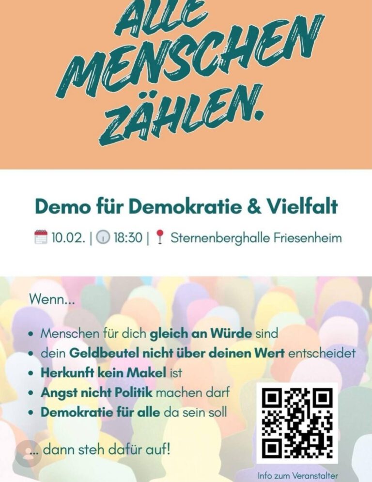 Mehr über den Artikel erfahren Demo für Demokratie und Vielfalt
