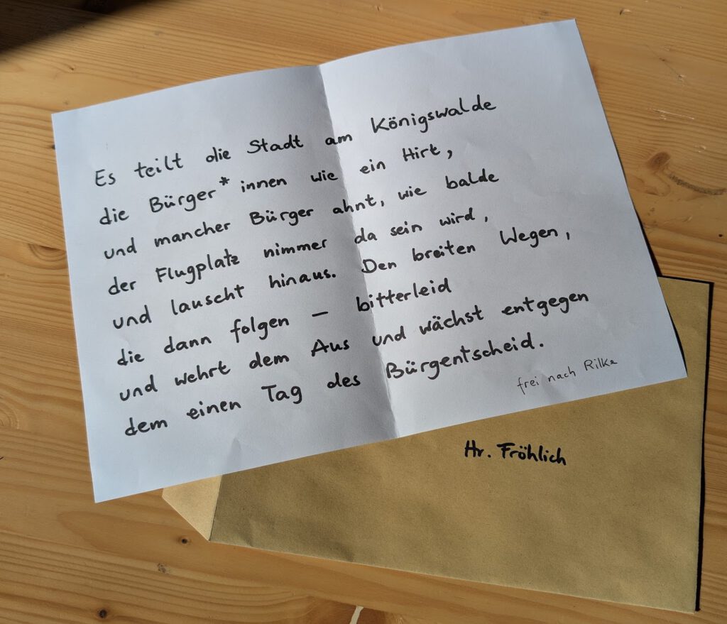 Ein Gedicht im Briefkasten
