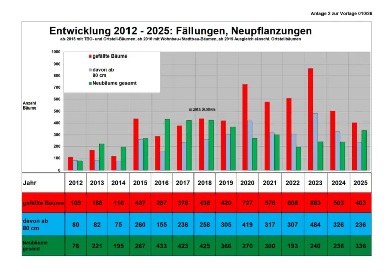 Mehr über den Artikel erfahren Offenburgs Baumbilanz 2025: Wachstum auf dem Papier, Verlust im Stadtraum?